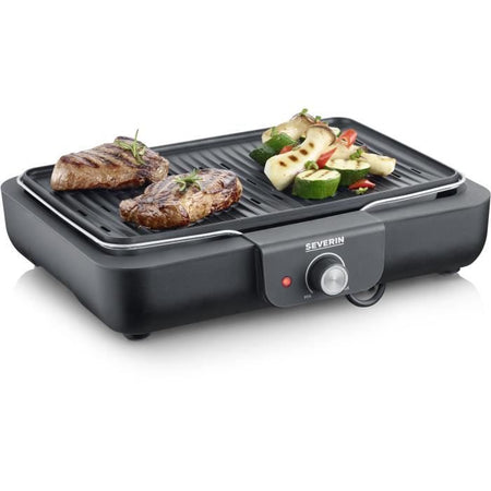 Barbecue elettrico da tavolo - SEVERIN - PG8556 - Plancha grill con piastra rigata antiaderente