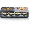 Raclette Grill - SEVERIN - RG2366 - 8 persone. - Piastra di cottura in pietra naturale e reversibile - 8 teglie - Nero