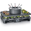 Combo Raclette-Fondue - SEVERIN - RG2347 - 8 persone - Caquelon con 8 forchette e 8 spatole - Nero