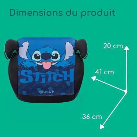 Seggiolino auto SAFETY 1st Disney Star Plus i-Safe Stitch Booster, Gruppo 3, con cintura, da 6 a 10-12 anni (36 kg), Classic Stitch