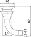 Sfiato Carburante Flush 90° 16 Mm