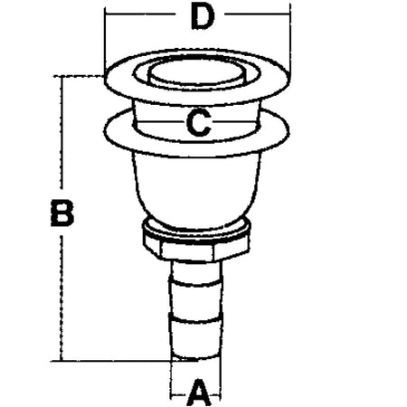 Sfiato Cromato Ovale Ø Mm.17/19