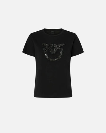 Pinko QUENTIN T-SHIRT JERSEY RICAMO FW25 da donna