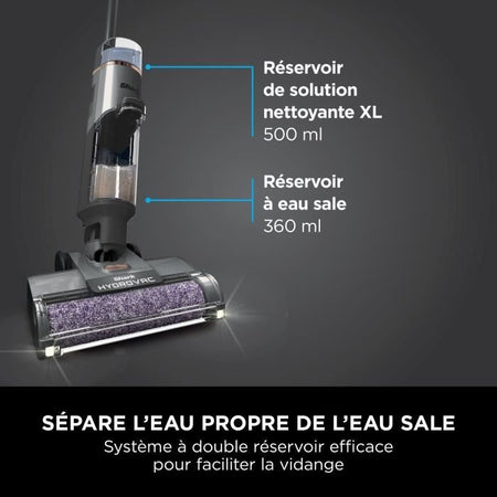 NEW SHARK HydroVac WD210EU - Pulitore per pavimenti duri senza fili - Spazzola rotante antimicrobica - Aspira e pulisce
