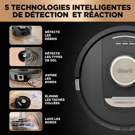Shark RV2800ZEEU PowerDetect NeverTouch Pro 2-in-1 Robot Aspirapolvere e Lavapavimenti - Auto-Svuotamento - Auto-Riempimento - Auto-Pulizia
