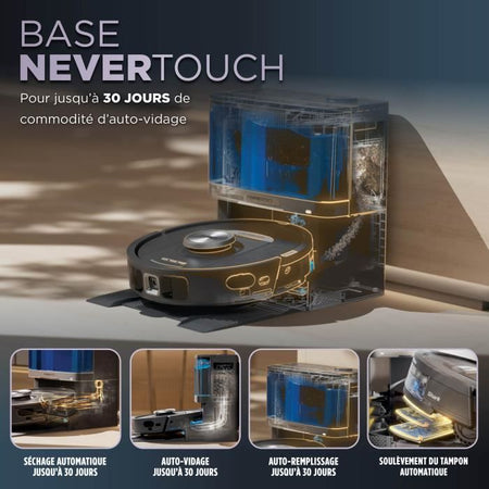 SHARK PowerDetect NeverTouch Robot Aspirapolvere e Lavapavimenti Auto-Svuotante - 650 Watt - 2 Spazzole Laterali