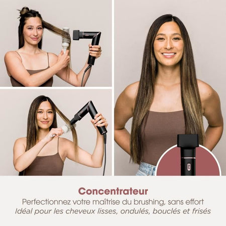 Asciugacapelli e piega 2 in 1 - SHARK FLEXSTYLE - HD426EU - 3 accessori - Nero e oro rosa - 1400 W