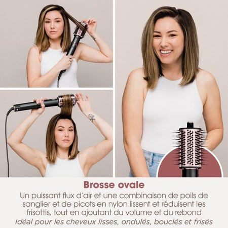 Asciugacapelli e piega 2 in 1 - SHARK FLEXSTYLE - HD426EU - 3 accessori - Nero e oro rosa - 1400 W