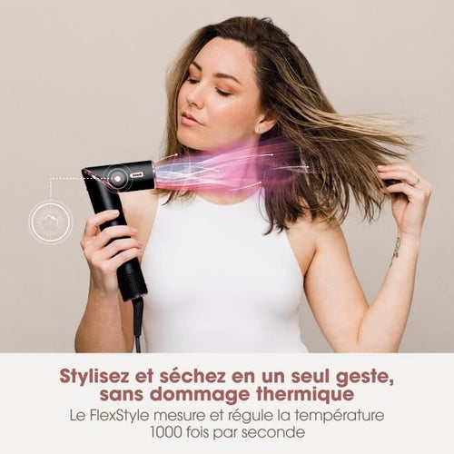 Asciugacapelli e piega 2 in 1 - SHARK FLEXSTYLE - HD426EU - 3 accessori - Nero e oro rosa - 1400 W
