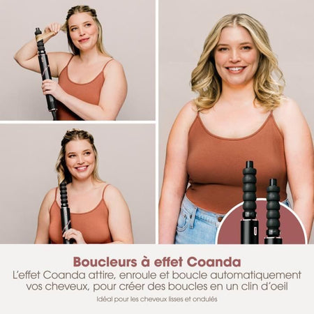 Asciugacapelli e piega 2 in 1 - SHARK FLEXSTYLE - HD426EU - 3 accessori - Nero e oro rosa - 1400 W