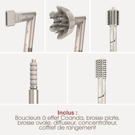 Asciugacapelli e styler 2 in 1 - SHARK FLEXSTYLE - HD446SLEU - 5 accessori - Champagne - 1400 W