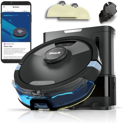 Shark Matrix Plus RV2620WAEU - Robot aspirapolvere e lavapavimenti 2 in 1 autosvuotante - Pulisce angoli e spigoli - Copertura ottimale