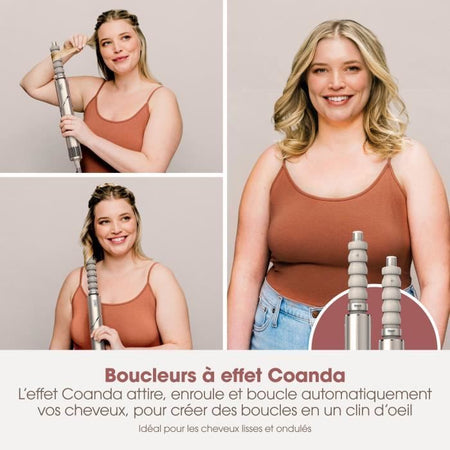 Asciugacapelli e piega 2 in 1 - SHARK FLEXSTYLE - HD426SLEU - 3 accessori - Champagne - 1400 W