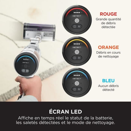 SHARK IW3612EU - Aspirapolvere senza fili - 240 W - Svuotamento automatico 2 L - 4 sensori - 3 modalità di aspirazione - Nero/Argento