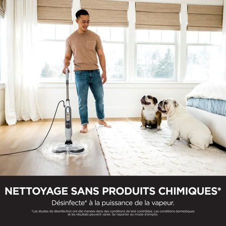 SHARK S8201EU Steam Mop - Mocio a vapore automatico - 2 cuscinetti rotanti - 3 impostazioni di vapore - Rimuove macchie e sporco