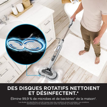 SHARK S8201EU Steam Mop - Mocio a vapore automatico - 2 cuscinetti rotanti - 3 impostazioni di vapore - Rimuove macchie e sporco