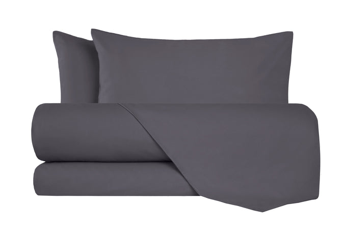 Completo letto lenzuola flanella caldo cotone 100% cotone Made in Italy  GRIGIO FUMO