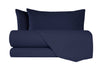 Completo letto lenzuola flanella caldo cotone 100% cotone Made in Italy BLU NOTTE