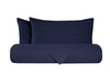 Set copripiumino federe parure copripiumino flanella caldo cotone 100% cotone Made in Italy BLU NOTTE
