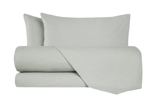 Completo letto lenzuola flanella caldo cotone 100% cotone Made in Italy  GRIGIO PERLA