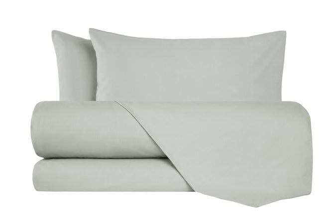 Completo letto lenzuola flanella caldo cotone 100% cotone Made in Italy  GRIGIO PERLA