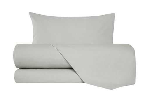 Completo letto lenzuola flanella caldo cotone 100% cotone Made in Italy  GRIGIO PERLA