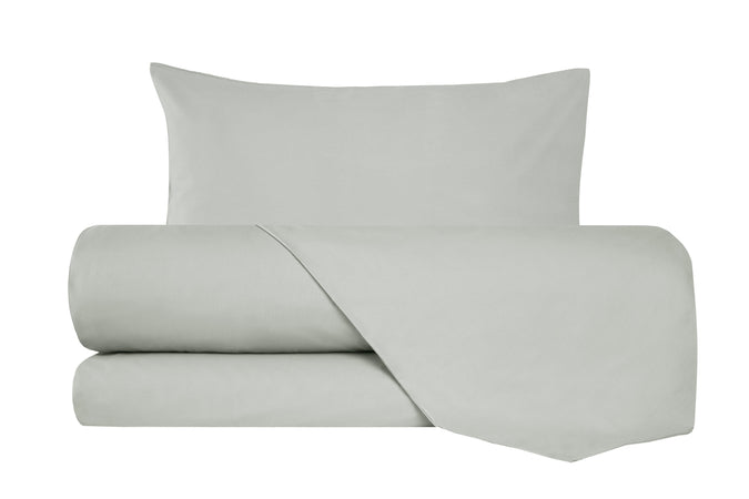 Completo letto lenzuola flanella caldo cotone 100% cotone Made in Italy  GRIGIO PERLA