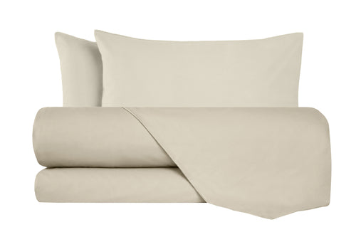 Completo letto lenzuola flanella caldo cotone 100% cotone Made in Italy  SABBIA