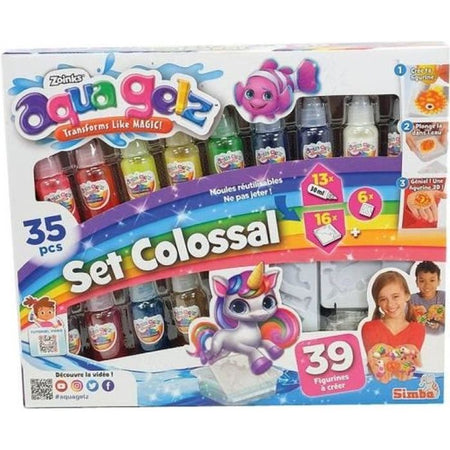 Simba - Aqua Gelz - Kit creativo per bambini - Creazione figurine 3D - Set colossale - Tubi di gel - Da 8 anni in su