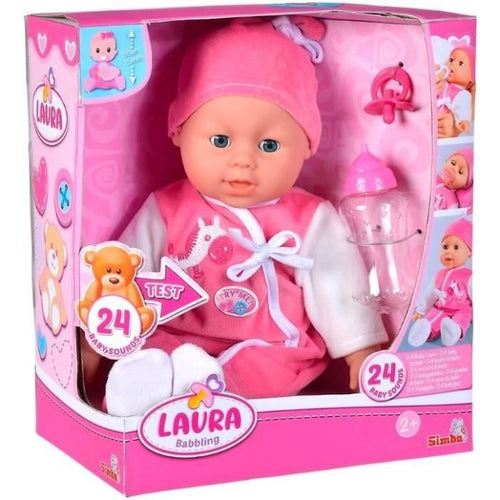 Simba - Laura bambola parlante - 38 cm - Corpo morbido - 24 suoni - Batterie incluse