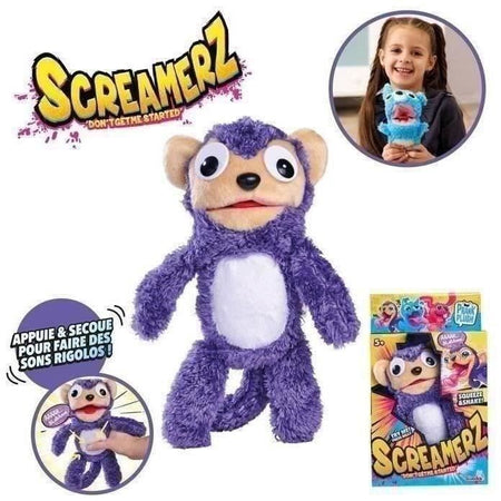 Smoby - Screamerz - Divertente peluche interattivo - Scimmia - 28 cm - Rumori quando si agita o si preme il pulsante