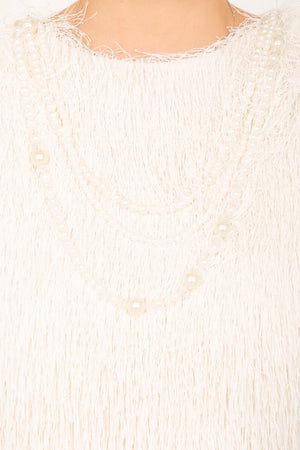 SISTE'S | Abito corto piume con fiocco sul retro