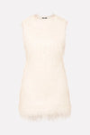SISTE'S | Abito corto piume con fiocco sul retro