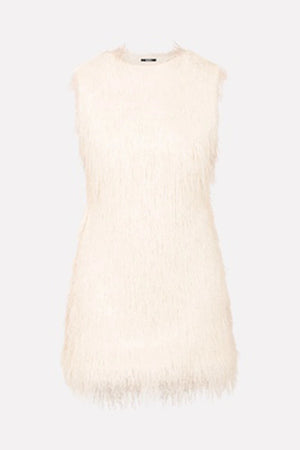 SISTE'S | Abito corto piume con fiocco sul retro