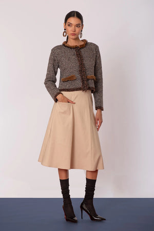 SISTE'S | Giacca chanel con ecopelliccia