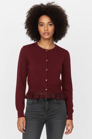 SISTE'S | Cardigan corto con bordo in pizzo