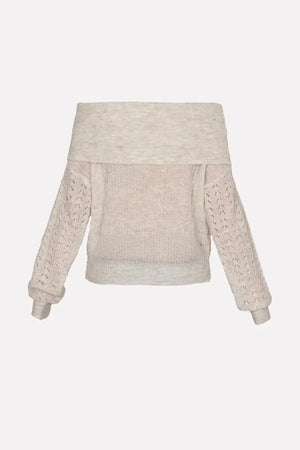 SISTE'S | Maglia crochet scollo barca con strassini