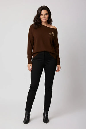 SISTE'S | Maxi maglia con spilla in misto lana