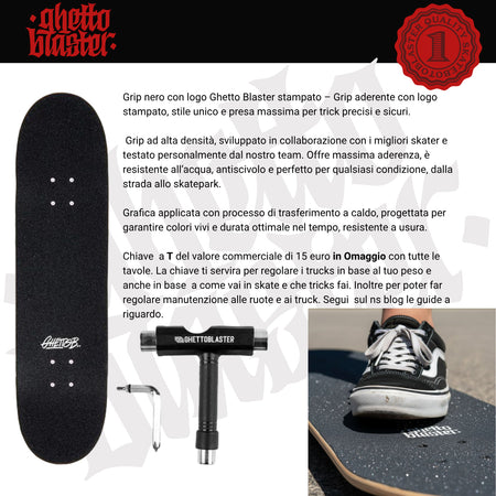 Skateboard Ghettoblaster per iniziare Barbed Wire Natural 8.375"