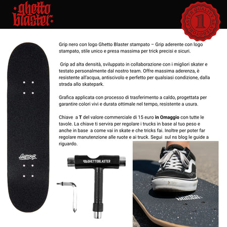 Skateboard Ghettoblaster per iniziare Barded Wire Pou 8.25"