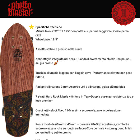 Skateboard Cruiser Ghettoblaster  Mogano Tki Totem 32" -9,25"