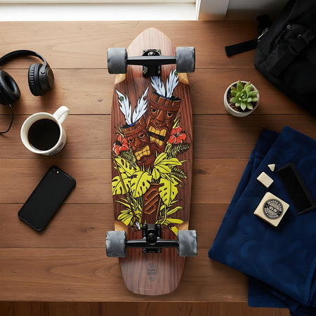 Skateboard Ghettoblaster Surfskate Tiki Token Mogano  32" 9.875"