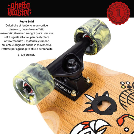 Skateboard Cruiser Ghettoblaster  Teak Geroglific  32" -9,125"