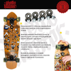 Skateboard Cruiser Ghettoblaster  Teak Geroglific  32 -9,125