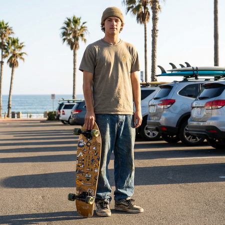 Skateboard Cruiser Ghettoblaster  Teak Geroglific  32" -9,125"