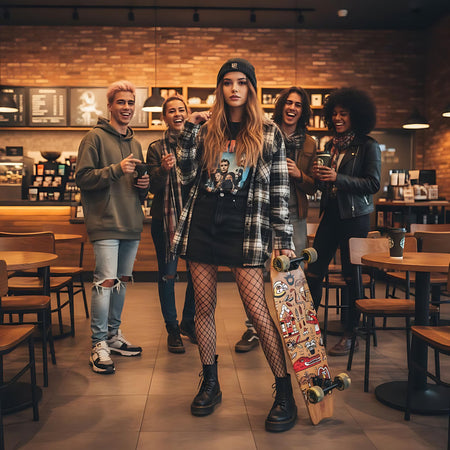 Skateboard Cruiser Ghettoblaster  Teak Geroglific  Fidh tail 33" -9,5"