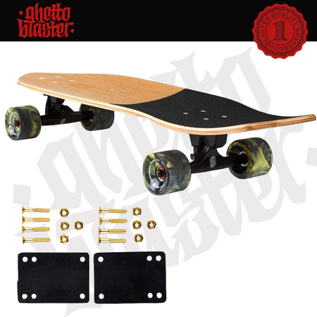 Skateboard Ghettoblaster Surfskate Teak Snake Head  30" 9.75"