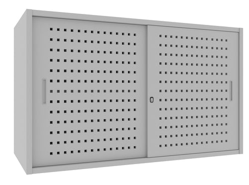 Sopralzo armadio per ufficio con piani interni metallici e ante forate cm. 150x60x85h