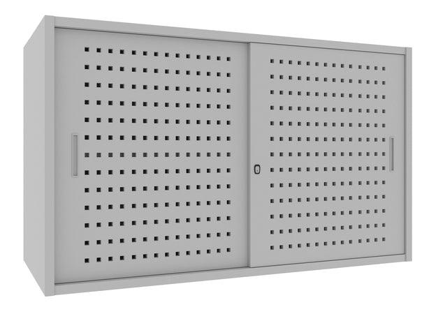 Sopralzo armadio per ufficio con piani interni metallici e ante forate cm. 150x60x85h
