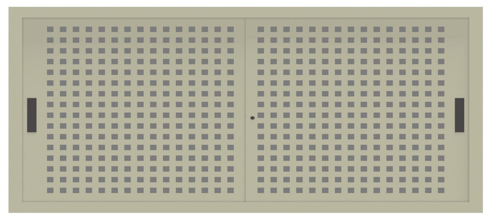 Armadio basso sopralzo per archivio ufficio con ante forate in lamiera verniciata cm. 180x45x75H